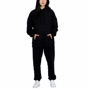 LazyPants Black Long Live Lazy Fleece High Rise Ultra Soft Niki Jogger Sweats